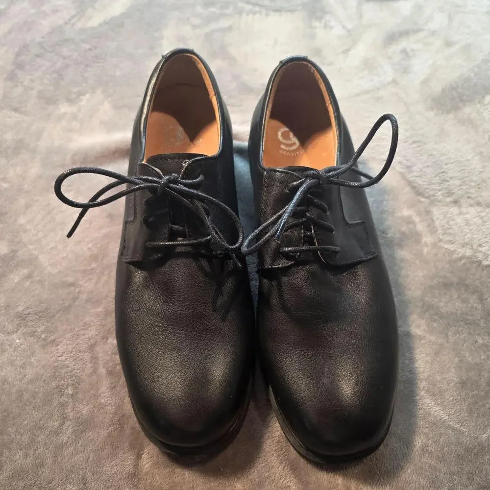 Gravity Defyer Dress Shoes Mens 10.5 Black Leather Comfort Derby Lace Up
